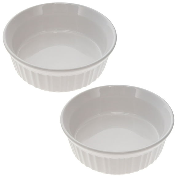 Corningware 24 oz/708ml Round French White Ceramic Casserole Dishes (2-Pack)