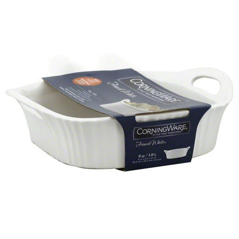 French White 2 Qt. 8 in. x 8 in. Square Stoneware Baker French White 2 Qt. 8 in. x 8 in. Square Stoneware Baker