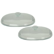 Corningware DC1.5C 2.5qt Fluted Oval Clear Glass Replacement Baking Dish Lid (2-Pack)