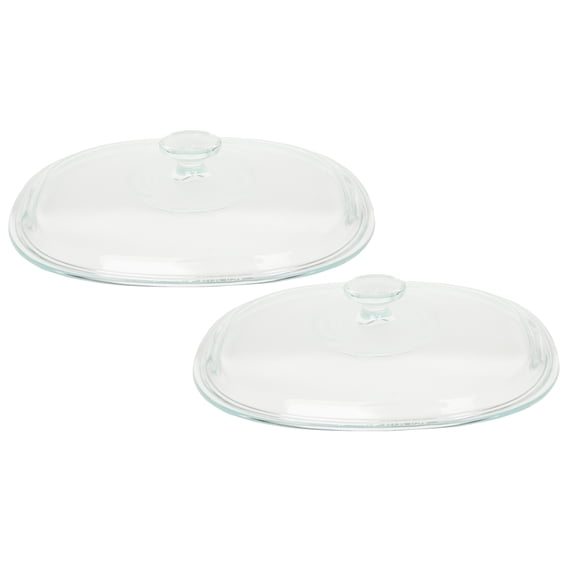 CorningWare DC1.5C 1-1.75L Fluted Oval Clear Glass Replacement Lid