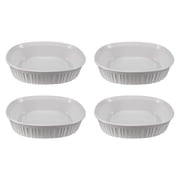 CorningWare FS12 1.5qt/1.4L French White Oval Ceramic Casserole Bakeware Dish 4-Pack