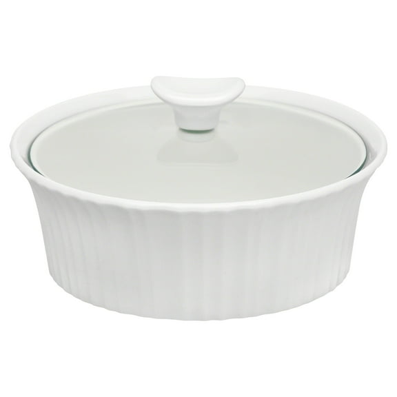 Corningware French White 1.5-quart Round Casserole Dish with Lid