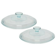 Corningware G-1C 2.5qt French White Clear Fluted Round Glass Lid 2-Pack