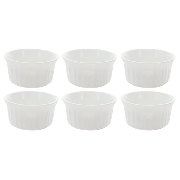 Corningware RS4 4oz/118mL Round French White Ramekins Bowl (6-Pack)