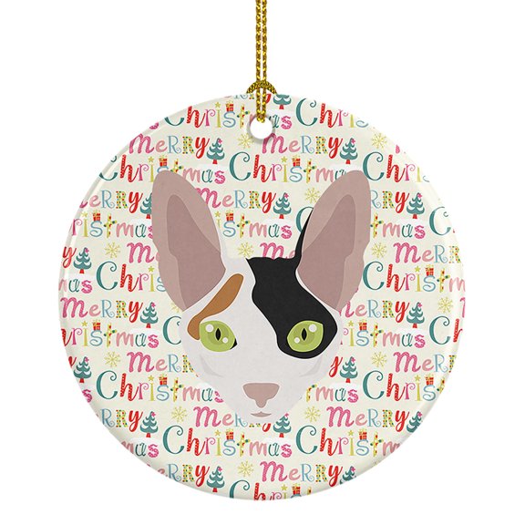 Cornish Rex Cat Christmas Ceramic Ornament 2.8 in x 2.8 in