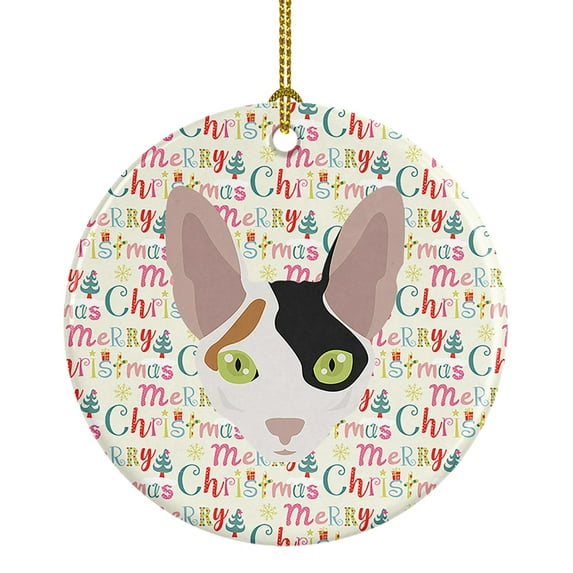Cornish Rex Cat Christmas Ceramic Ornament 2.8 in x 2.8 in