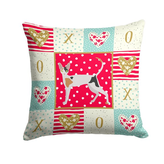 Cornish Rex Cat Love Fabric Decorative Pillow Red