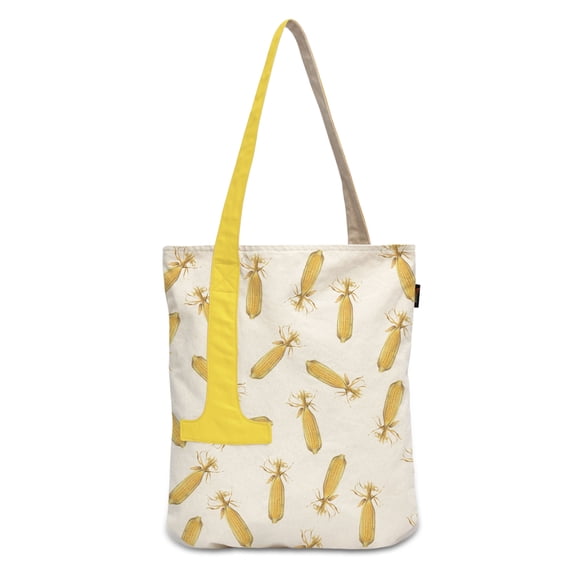 Corns Pattern Printed Canvas Shoulder Tote Bag with A Shape Strap WAS_46
