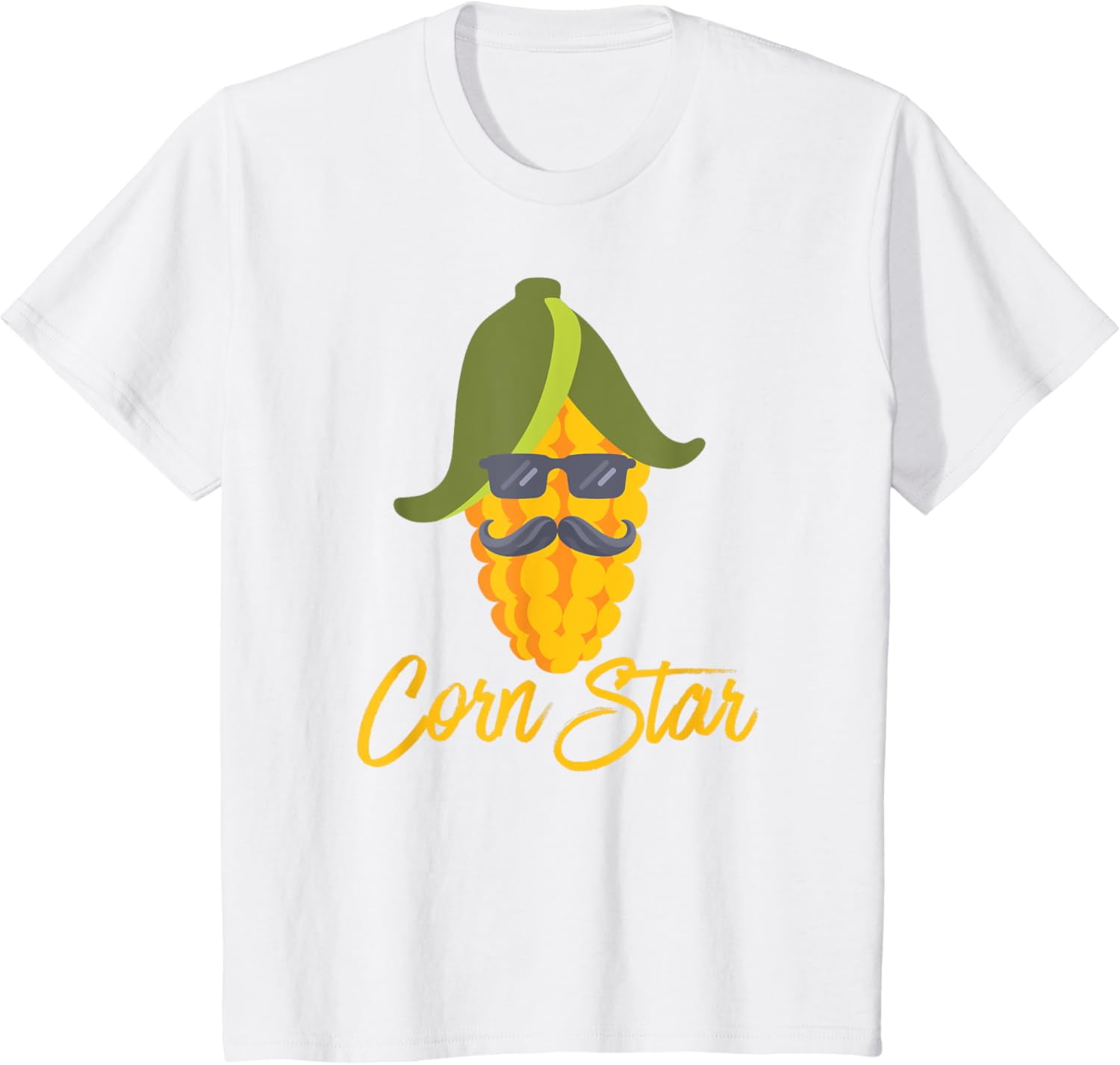 Corn Star Funny Sunglasses Mustache Star Corn Maize T-Shirt