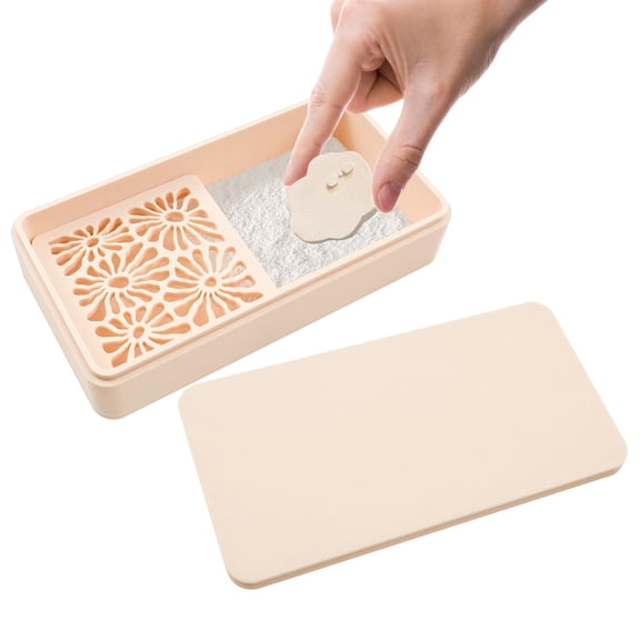 Cornstarch Tapper Box for Polymer Clay Leak Proof Cornstarch Powder Container with Removable Grid for DIY Pottery Jewelry Making