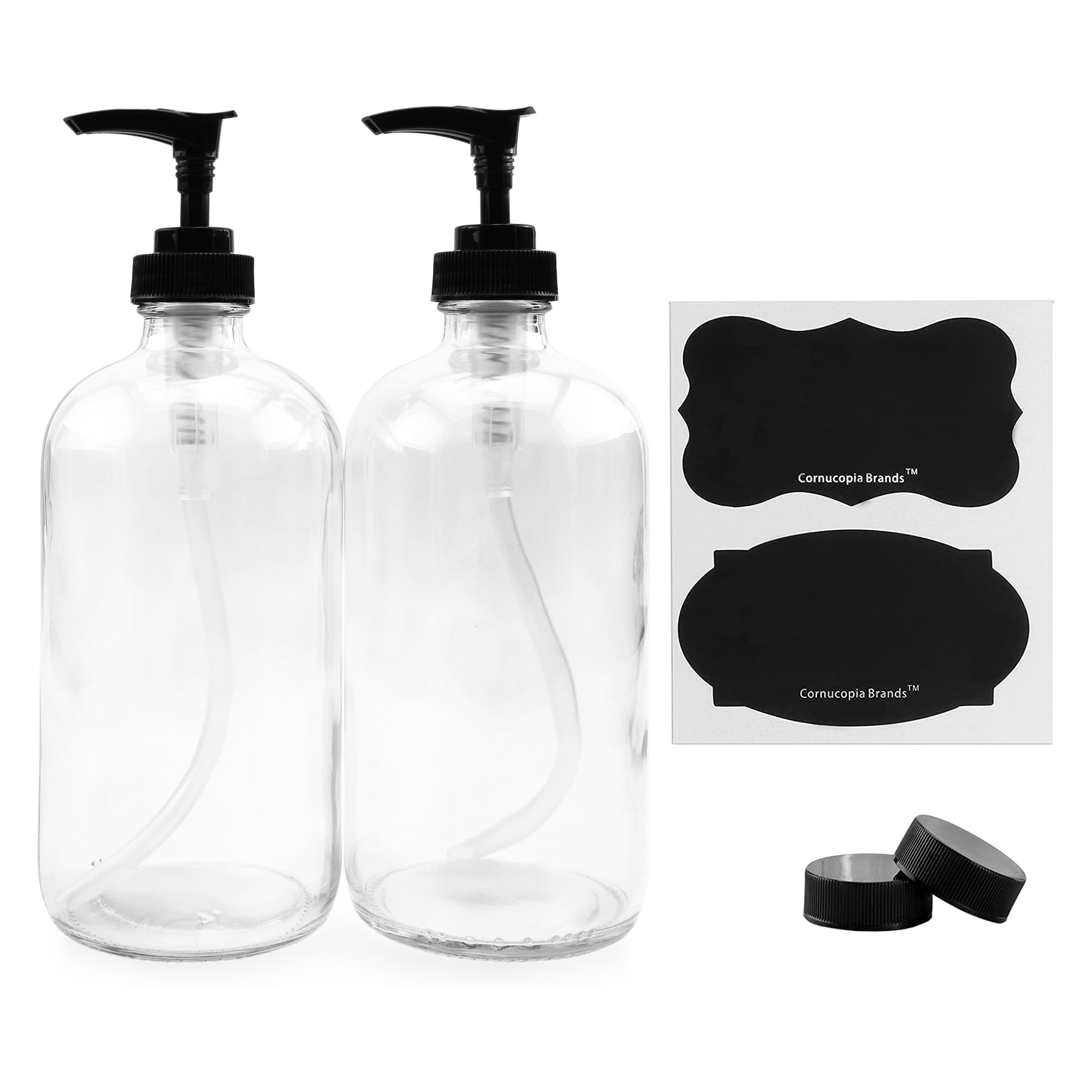 16 Oz Plastic Bottles Set of 2 Green Bottles Empty Squeeze Bottles With  Black Flip Top Bottle Cap for Shampoo Lotion or Dish Soap 