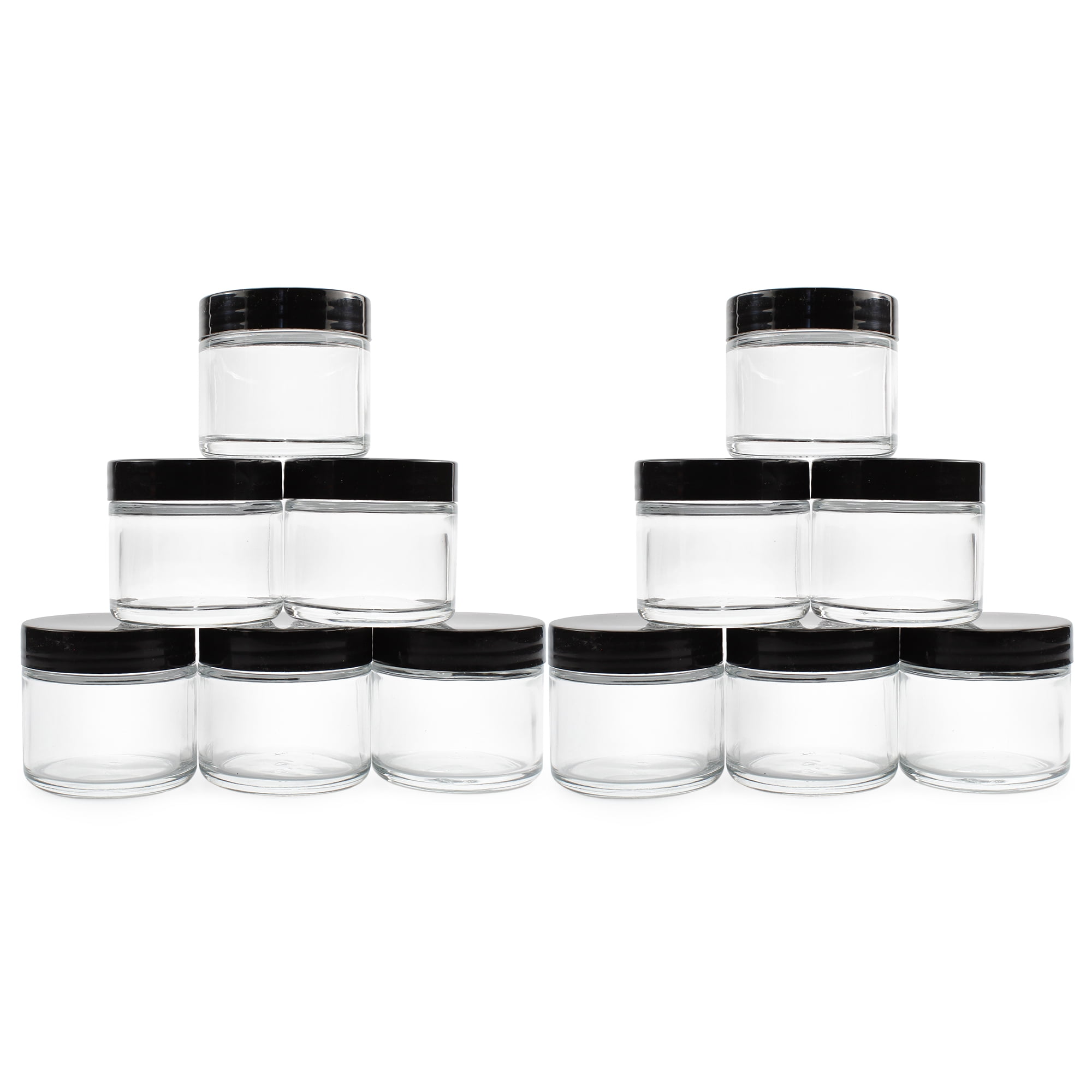 Clear Thick Glass Straight Sided Jars with White Foam Lined Lids ( 12 Pack), Infant Boy's, Size: 1 oz, Black