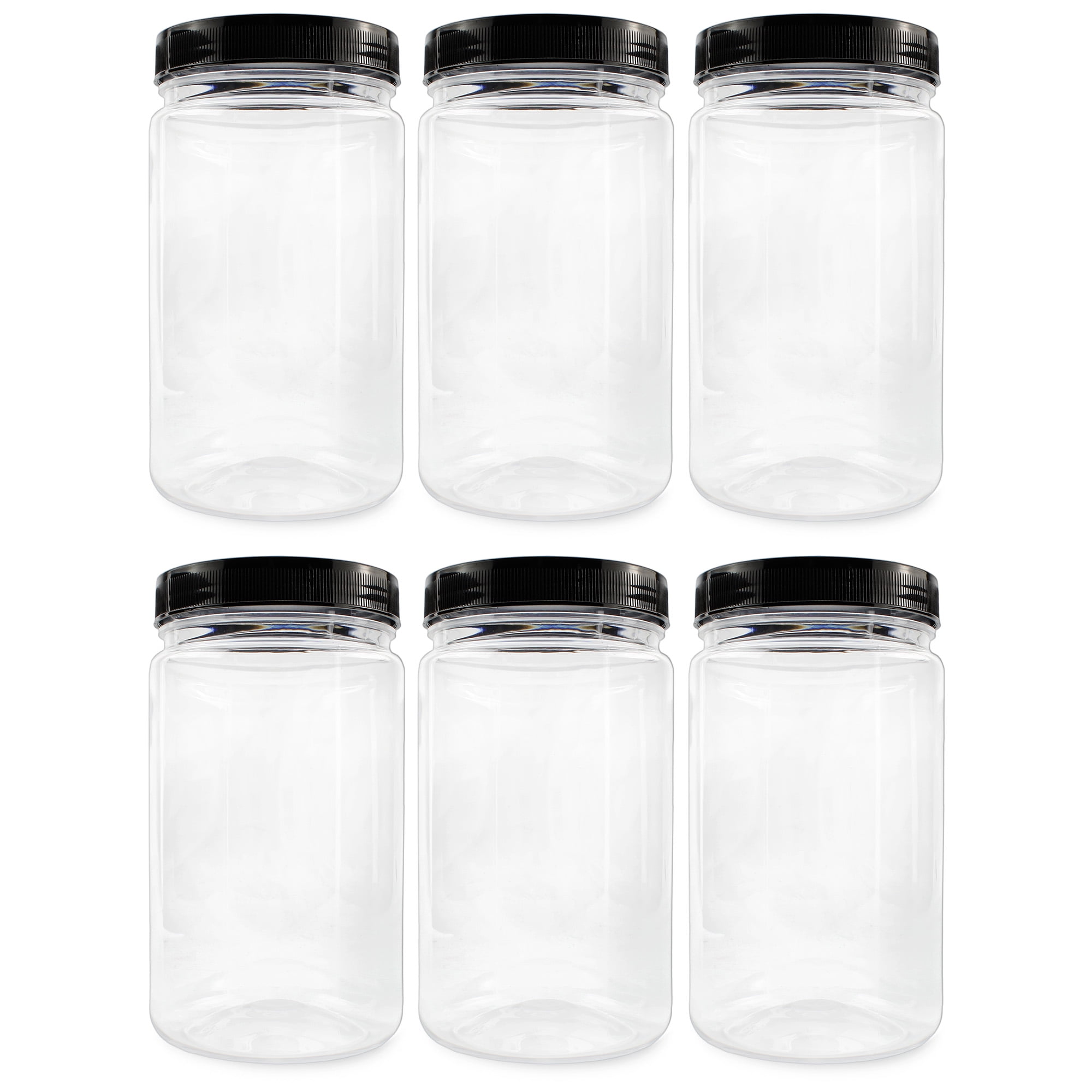 3 oz Clear Plastic Low Profile Jar with White Foam Lined Lid (12 Pack)