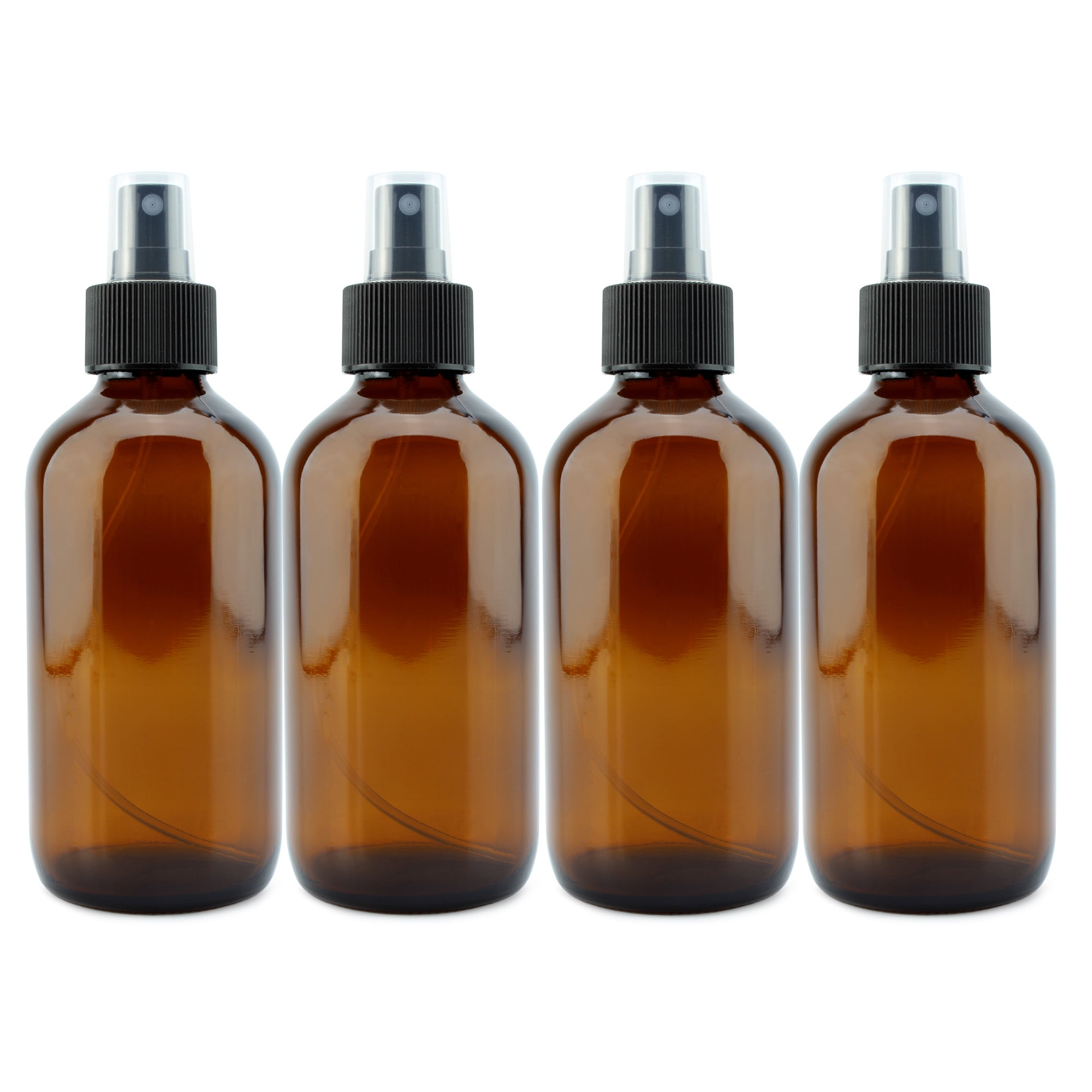 Cornucopia 8-Ounce Amber Glass Bottles (6-Pack); Boston Round Bottles  w/Polycone Phenolic Caps