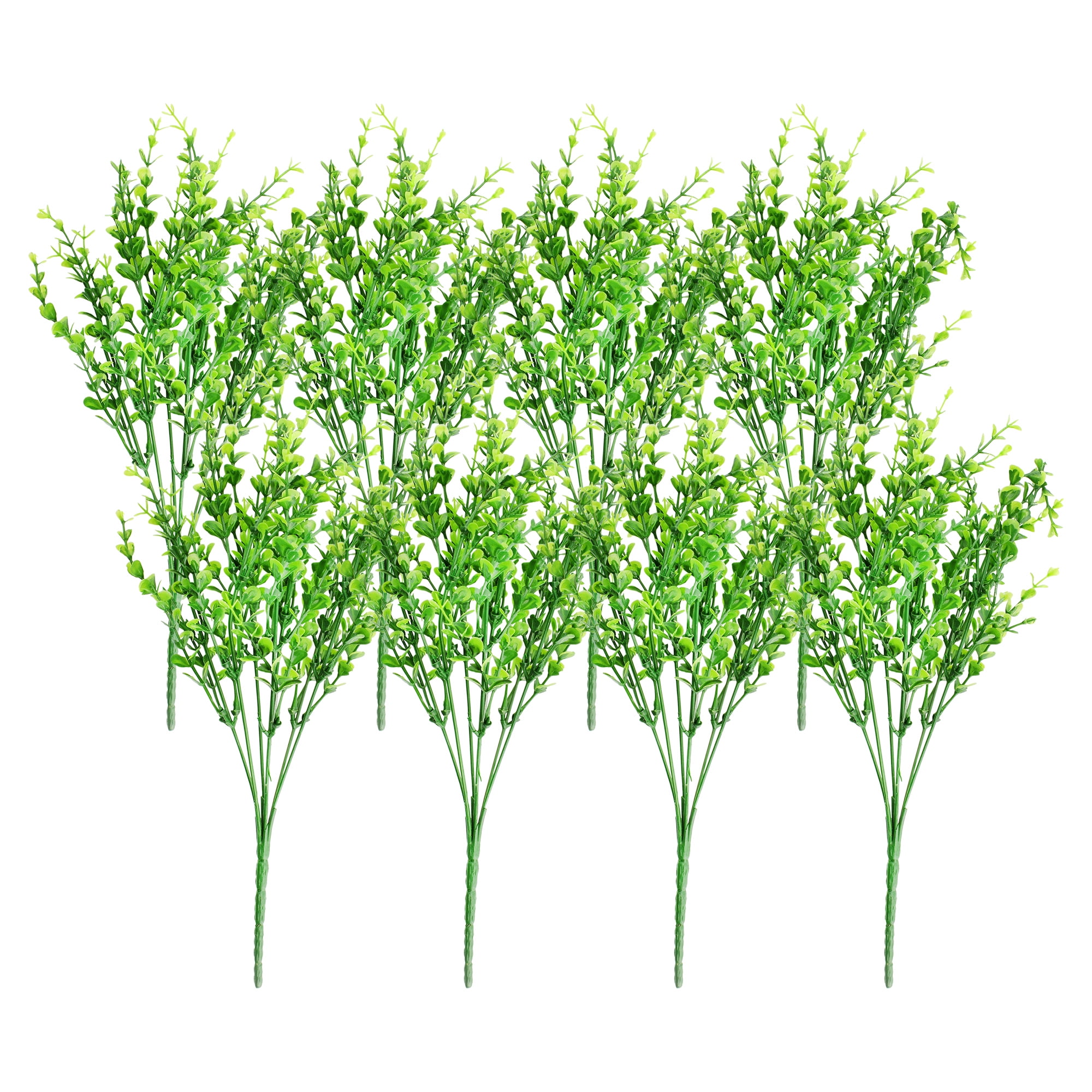 Weather Resistant Faux Green Boxwood Shrubs, 8-Pack