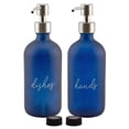 thumbnail image 1 of Cornucopia Brands 16oz Hands Dishes Pump Bottles (Blue, Set of 2); Frosted Blue Pump Dispensers for Kitchen and Home, 1 of 10