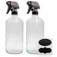 thumbnail image 1 of Cornucopia Brands 32oz Glass Spray Bottles (2-Pack, Clear); Quart Bottles w/ 3-Setting Adjustable Trigger Sprayers; Includes Chalk Labels, 1 of 10