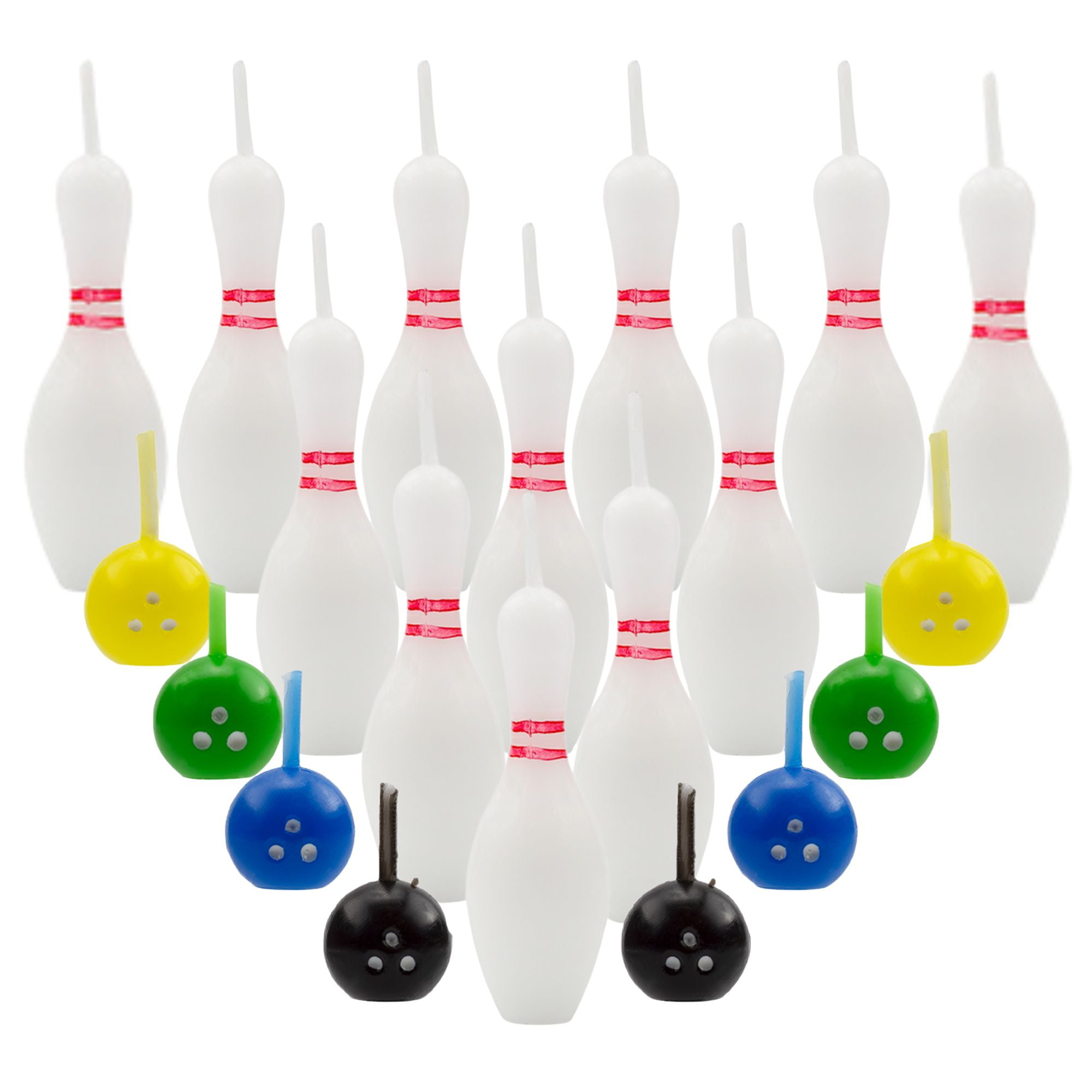 Cornucopia Brands Bowling Cake Candle Set (20-Piece Pins and Balls ...