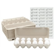 Cornucopia Brands Cardboard Egg Cartons 12-Pack; Each for One Dozen, Eco-friendly Recycled Material Biodegradable 12-count Egg Cartons w/Labels