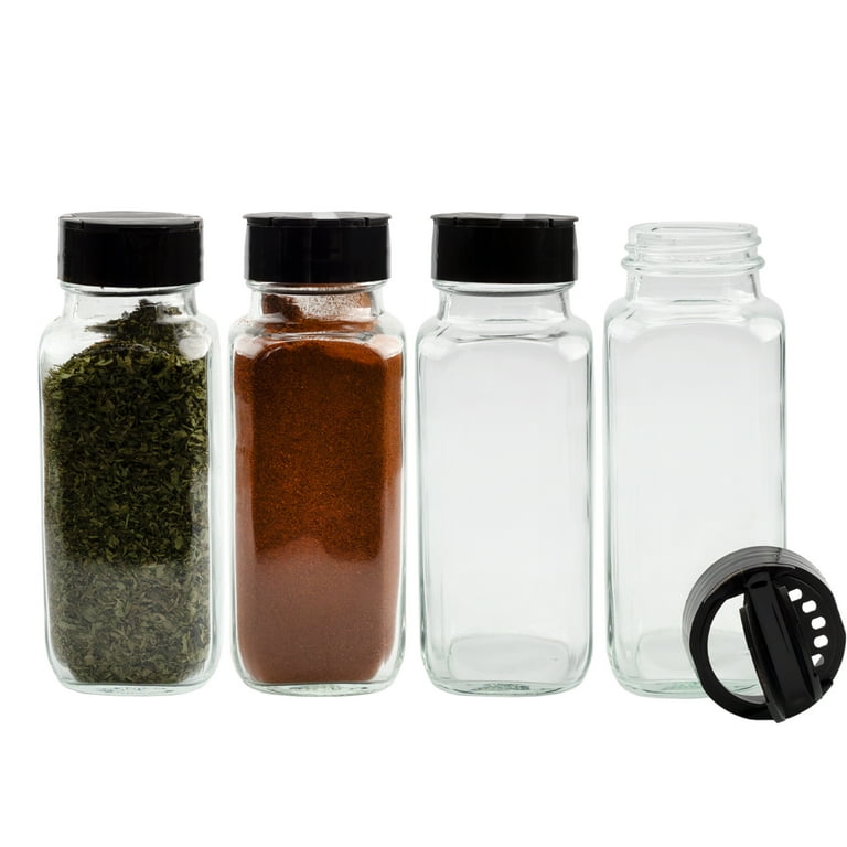 Cornucopia Brands French Square Spice Jars, 8oz Glass Containers