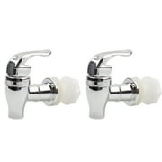 Cornucopia Brands Push Style Spigots for Beverage Dispenser Carafes 2-Pack, Replacement Lever Pour Spouts, Chrome Design Lock Open Style