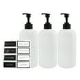 thumbnail image 1 of Cornucopia Brands Shower Pump Bottles (Set of 3, White); 16oz Plastic Pump Dispensers for Shampoo, Conditioner, and Body Wash, 1 of 7