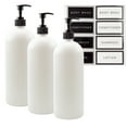 thumbnail image 1 of Cornucopia Brands Shower Pump Bottles (Set of 3, White); 32oz Plastic Pump Dispensers for Shampoo, Conditioner, and Body Wash, 1 of 10