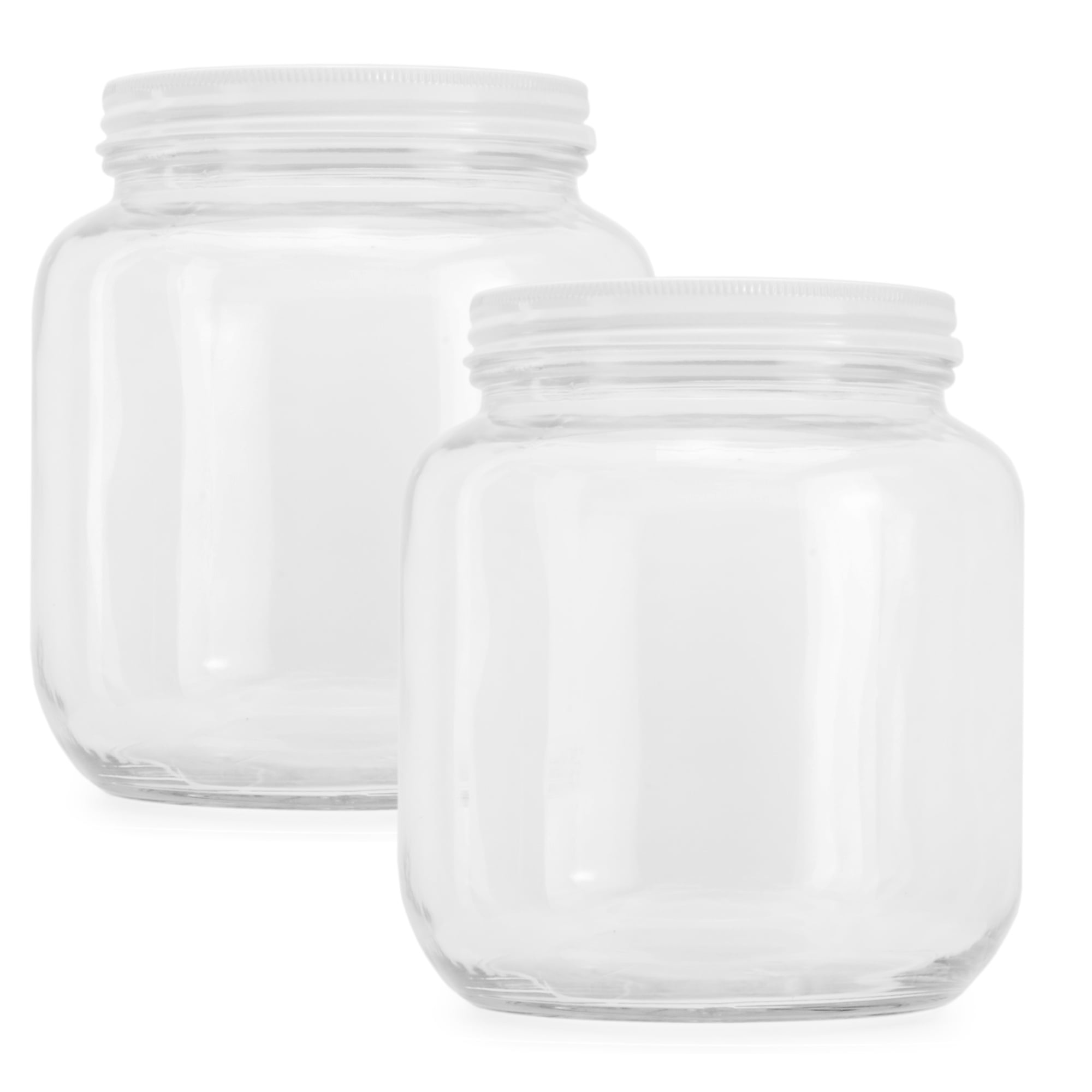 64oz Clear Wide-mouth Glass Jar, BPA free Food Grade w/ Metal Lid (Half  Gallon); 2 Quart Jar to Make Greek Yogurt/Kefir or Pickles