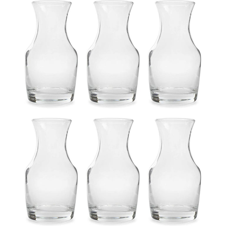 Cornucopia Individual Wine Carafes (6-Pack); Small 6.5oz Single-Serving Personal Mini Size Wine Decanters
