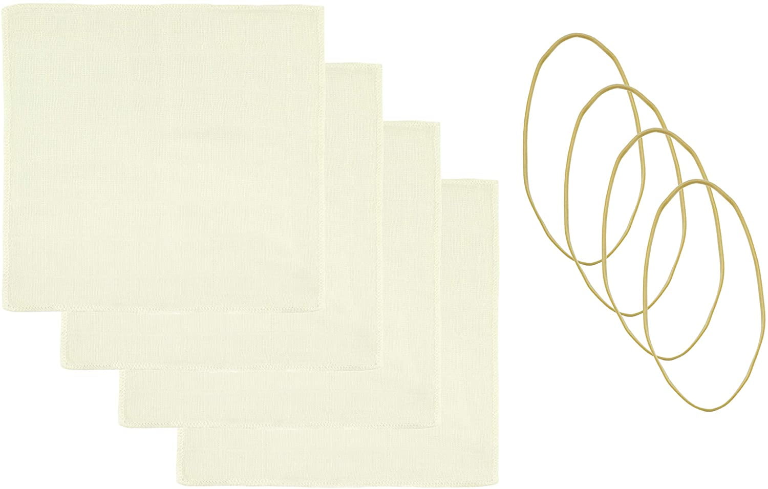 Cornucopia Kombucha Jar Cloth Covers (4Pack); Unbleached Muslin Cloth