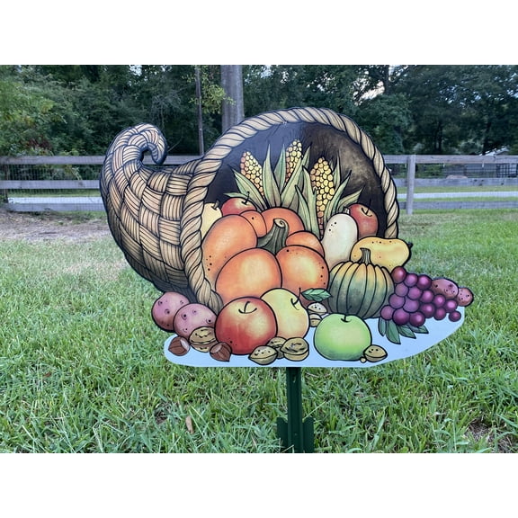 Cornucopia Thanksgiving Yard Art
