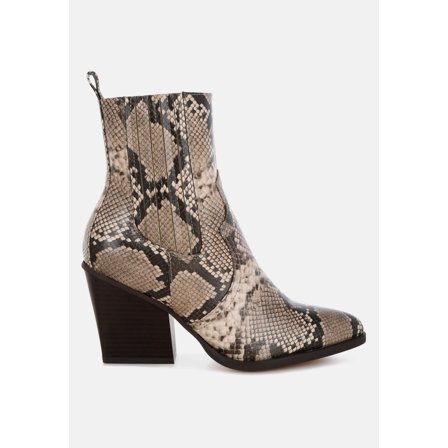 Cornus Snake Print Ankle Boots