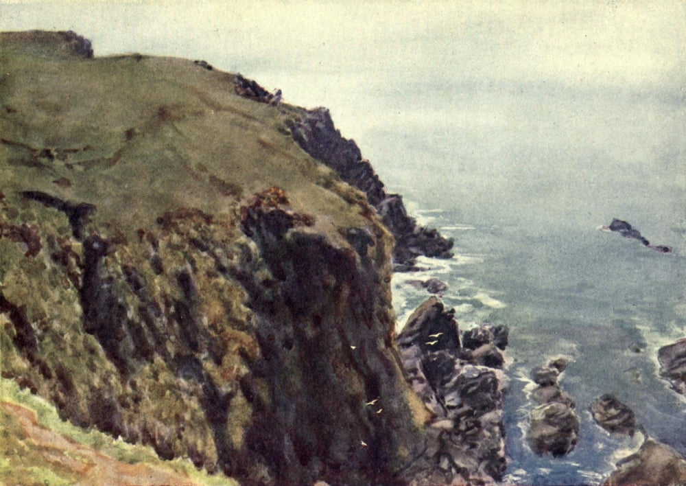 Cornwall 1915 Caethilian Cove Canvas Art - George F Nicholls (24 x 36)