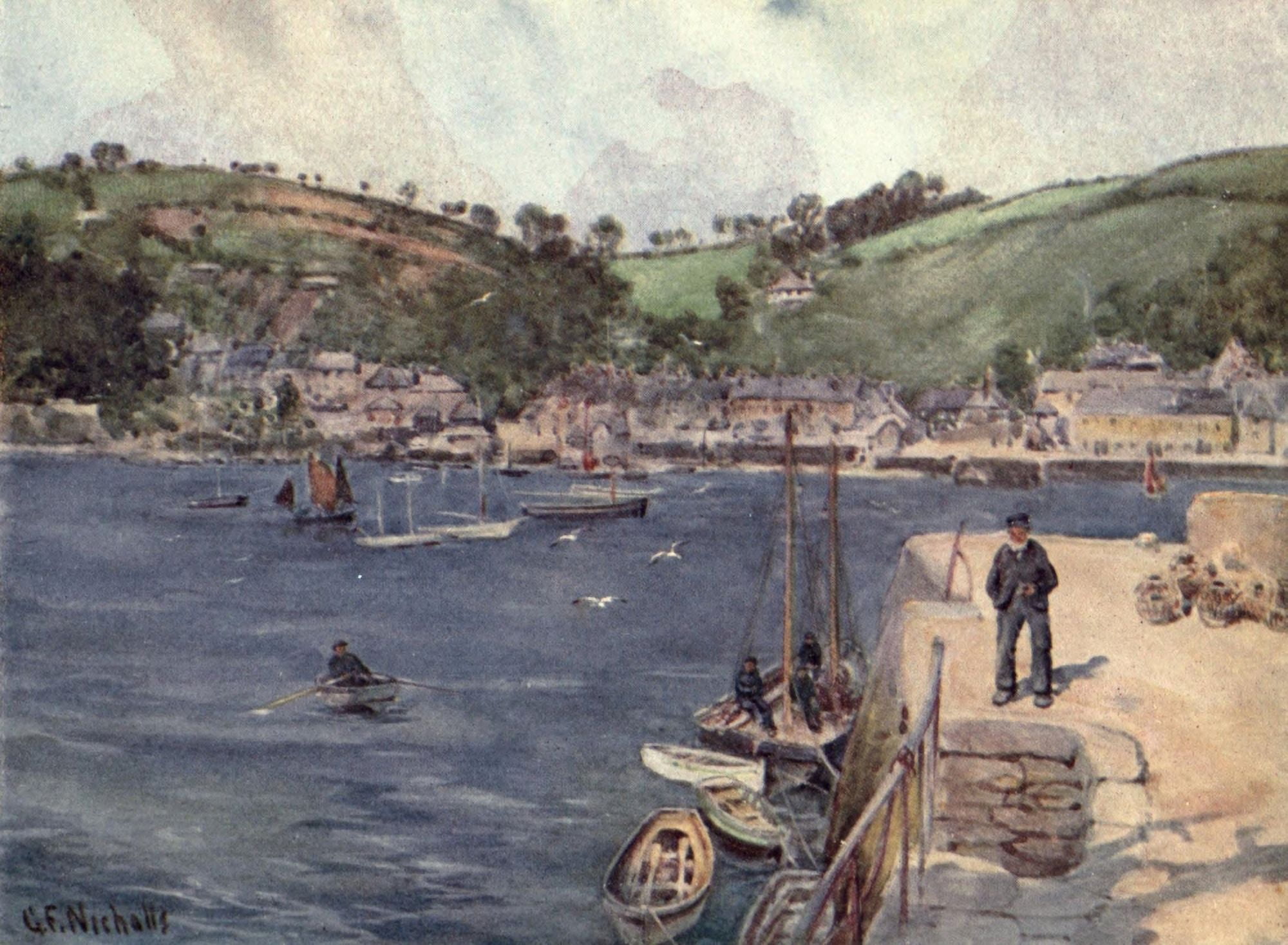 Cornwall 1915 Falmouth Canvas Art - George F Nicholls (24 x 36)