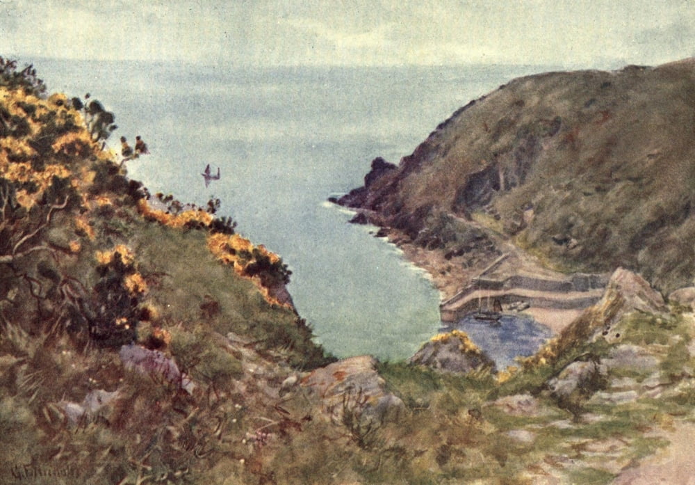 Cornwall 1915 Lamorna Cove Canvas Art - George F Nicholls (18 x 24)