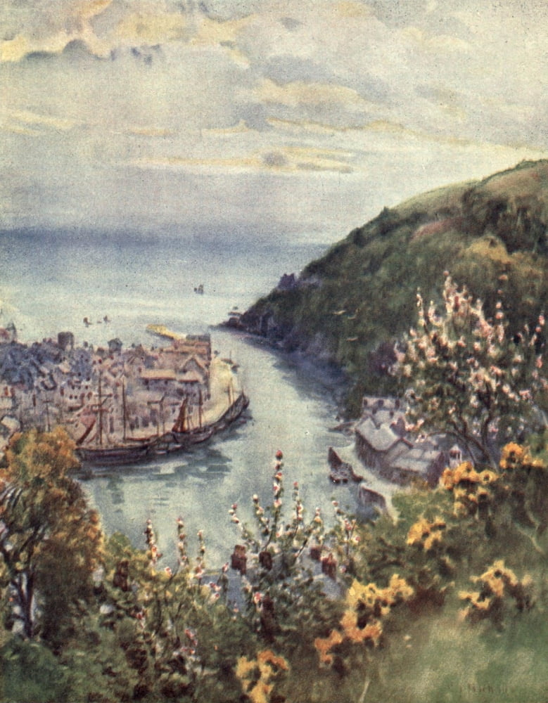 Cornwall 1915 Looe Canvas Art - George F Nicholls (24 x 36)