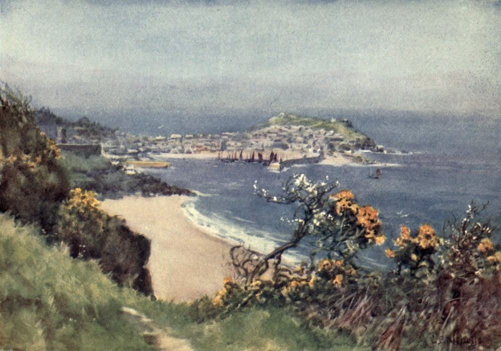 Cornwall 1915 St Ives Canvas Art - George F Nicholls (18 x 24)