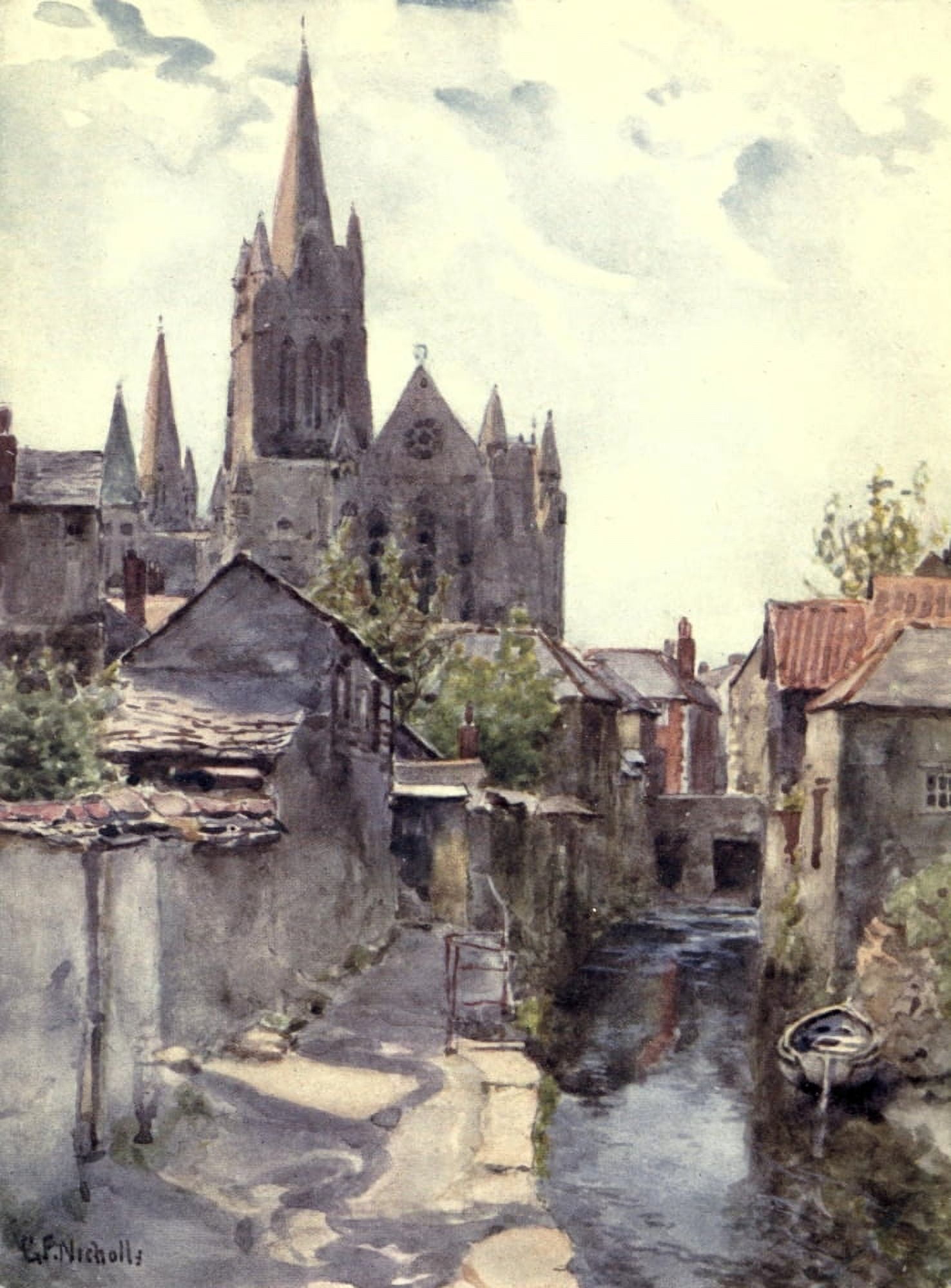 Cornwall 1915 Truro Canvas Art - George F Nicholls (18 x 24)