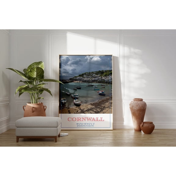 Cornwall Coast England Seascape Travel Wall Art 2, Stretched Canvas 8x10in