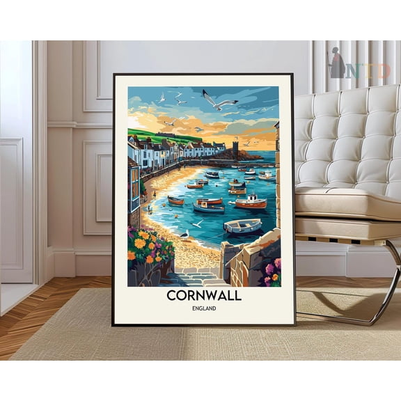 Cornwall England Travel Poster Unframed Paper Print