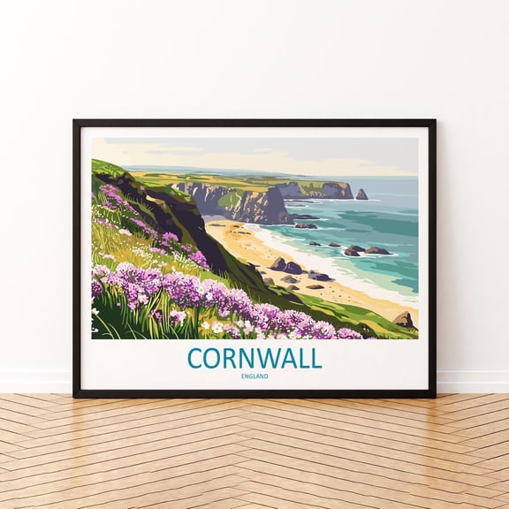 Cornwall England Travel Scenic Coastline Uk Seaside British Beach Accent Coastal Cornwall Wall Decor Unframed Paper Print