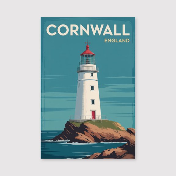 Cornwall Preppy Canvas Wall Art Cornwall Wall Decor Home decor Cornwall Canvas UK Art Canvas, Travel Souvenir Print Canvas-1WN2090