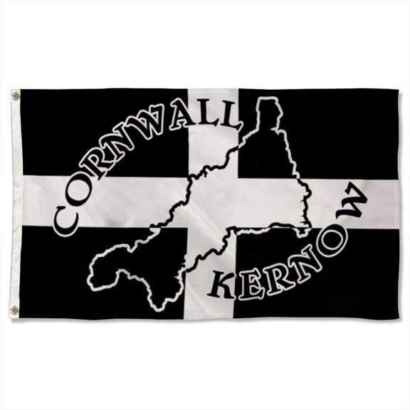 Cornwall Silhouette Kernow Flags Polyester 3x5 FT banner
