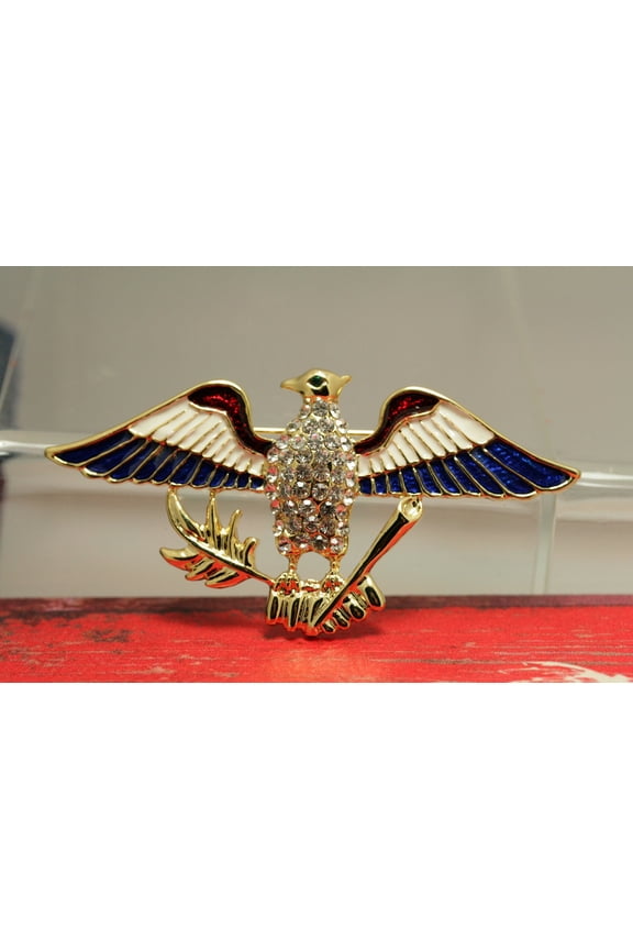 Coro Large Vintage Patriotic Eagle USA Figural Pin Brooch 4th July Patriotic Jewelry Gift