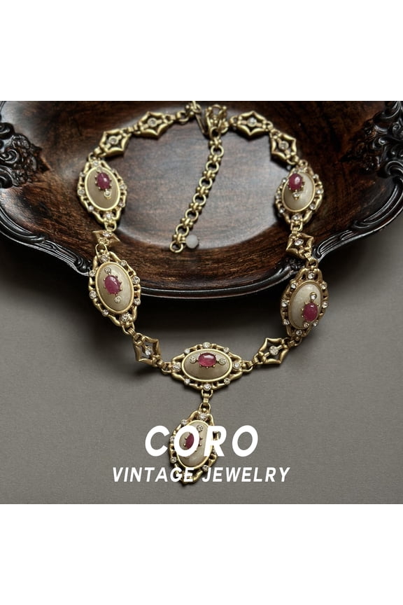 Vintage Natural Stone Niche Luxury Pendant Sweater Chain Necklace Fall/Winter Set for Women