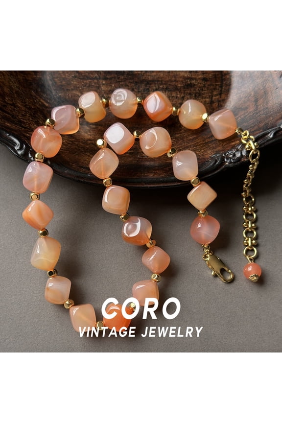 Vintage New Chinese Style Light Luxury Premium Red Agate Stone Bracelet Earrings Necklace Bracelet for Women