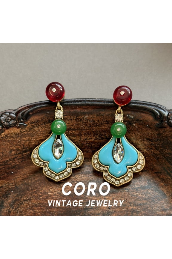 Coro antique vintage light luxury high-level sense of new Chinese auspicious clouds national style natural stone earrings earrings earrings female