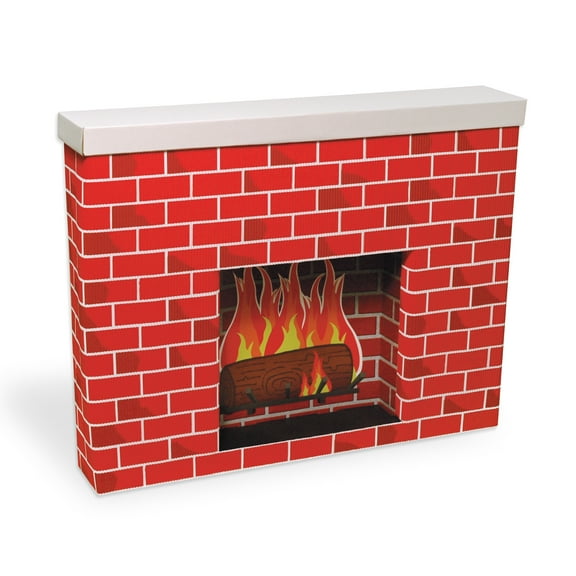 Corobuff Corrugated Fireplace, Tu-Tone Brick, 30"H x 38"W x 7"D, 1 Fireplace