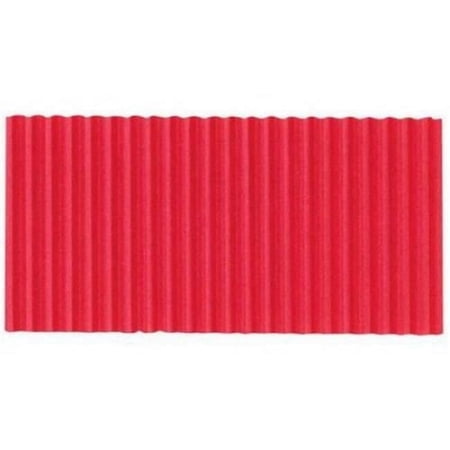 Corobuff Fade Resistant Solid Color Corrugated Paper Roll - 48 in. x 25 ft. - Flame Red