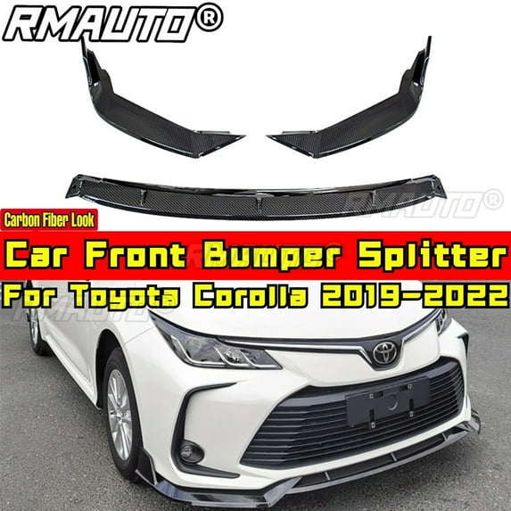 Corolla Front Bumper Splitter Carbon Fiber Look Sport Style Front Bumper Protector For Toyota Corolla 2019-2022 Car Accessories